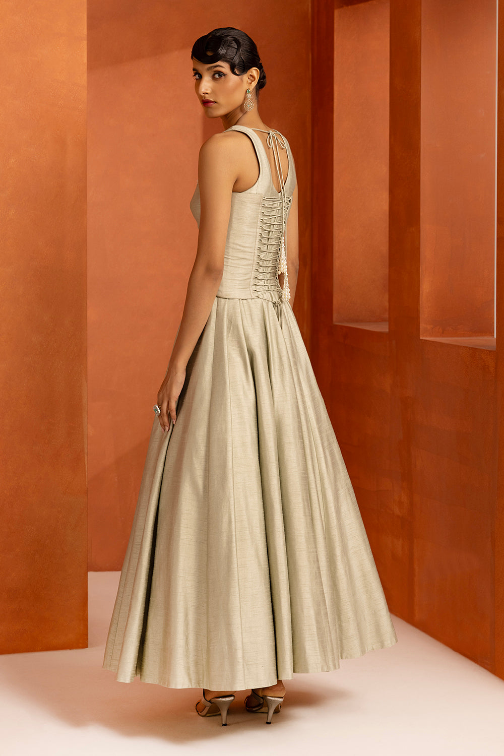 Powder Blue Corset Kalidar Set