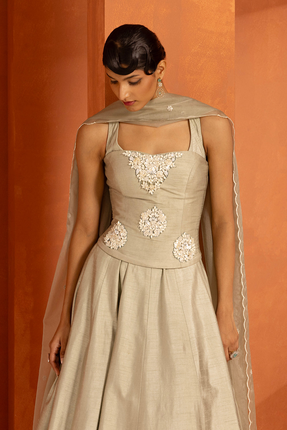 Powder Blue Corset Kalidar Set