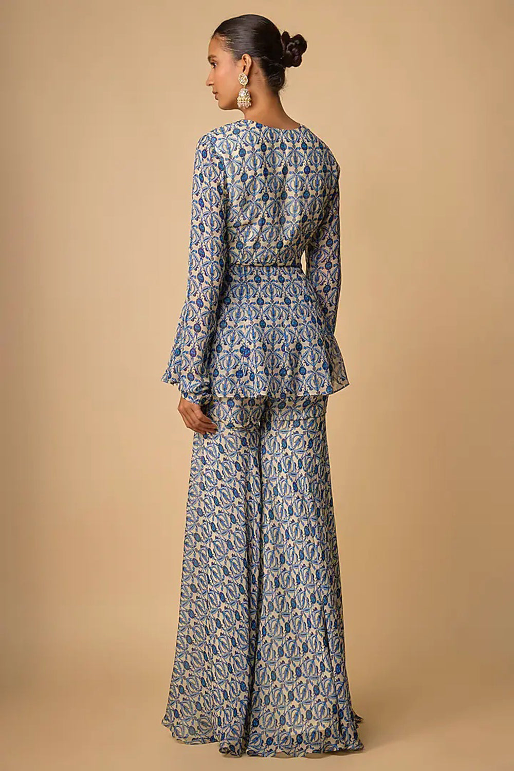 Printed Peplum Garara Set