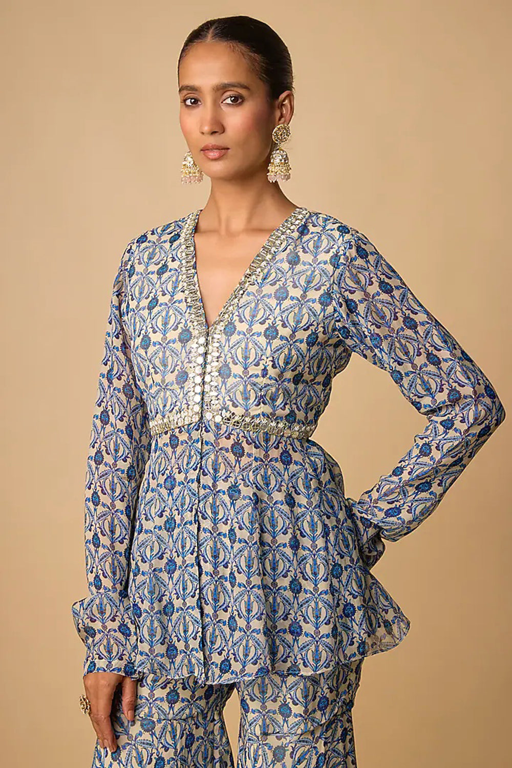 Printed Peplum Garara Set