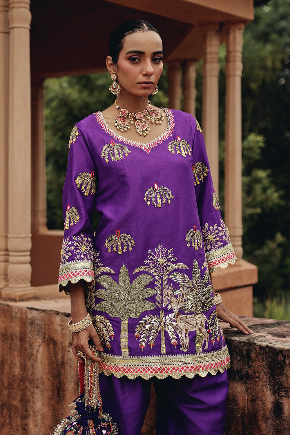 Purple Mehfil Dhoti Set