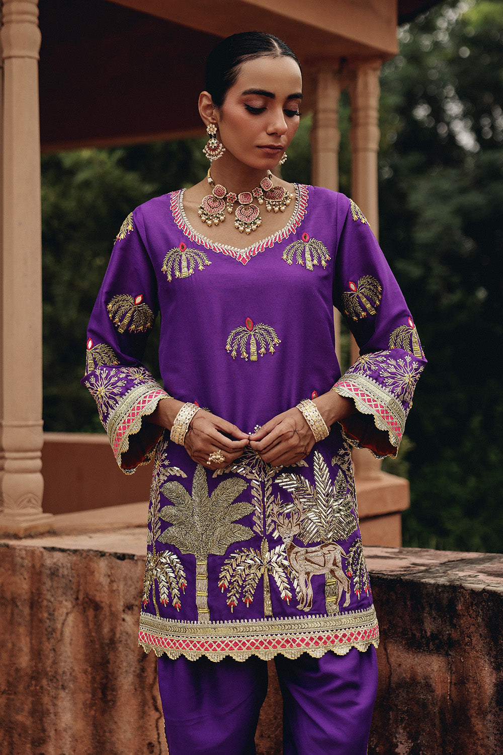 Purple Mehfil Dhoti Set