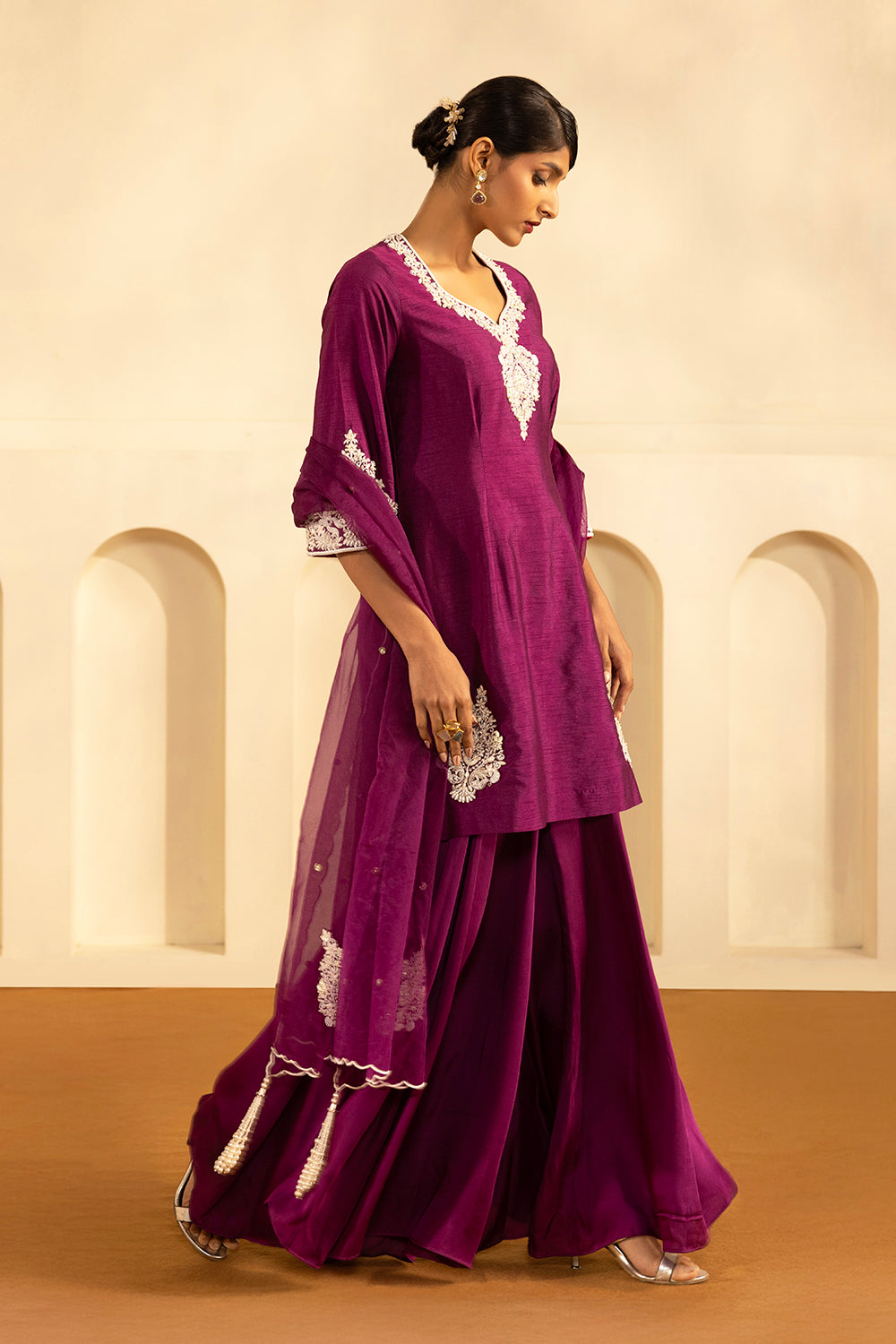 Purple Sharara Set