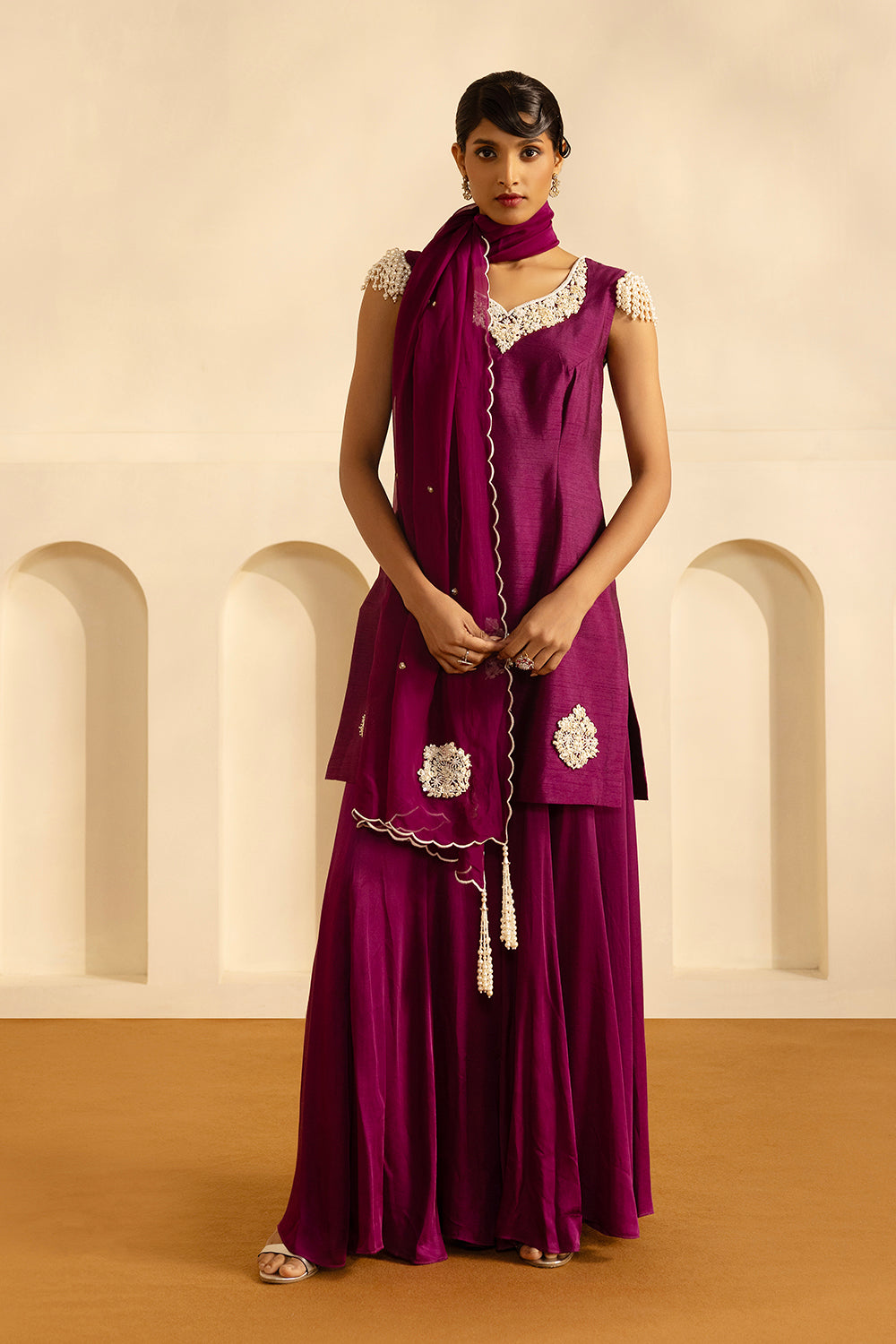 Purple Sharara Set