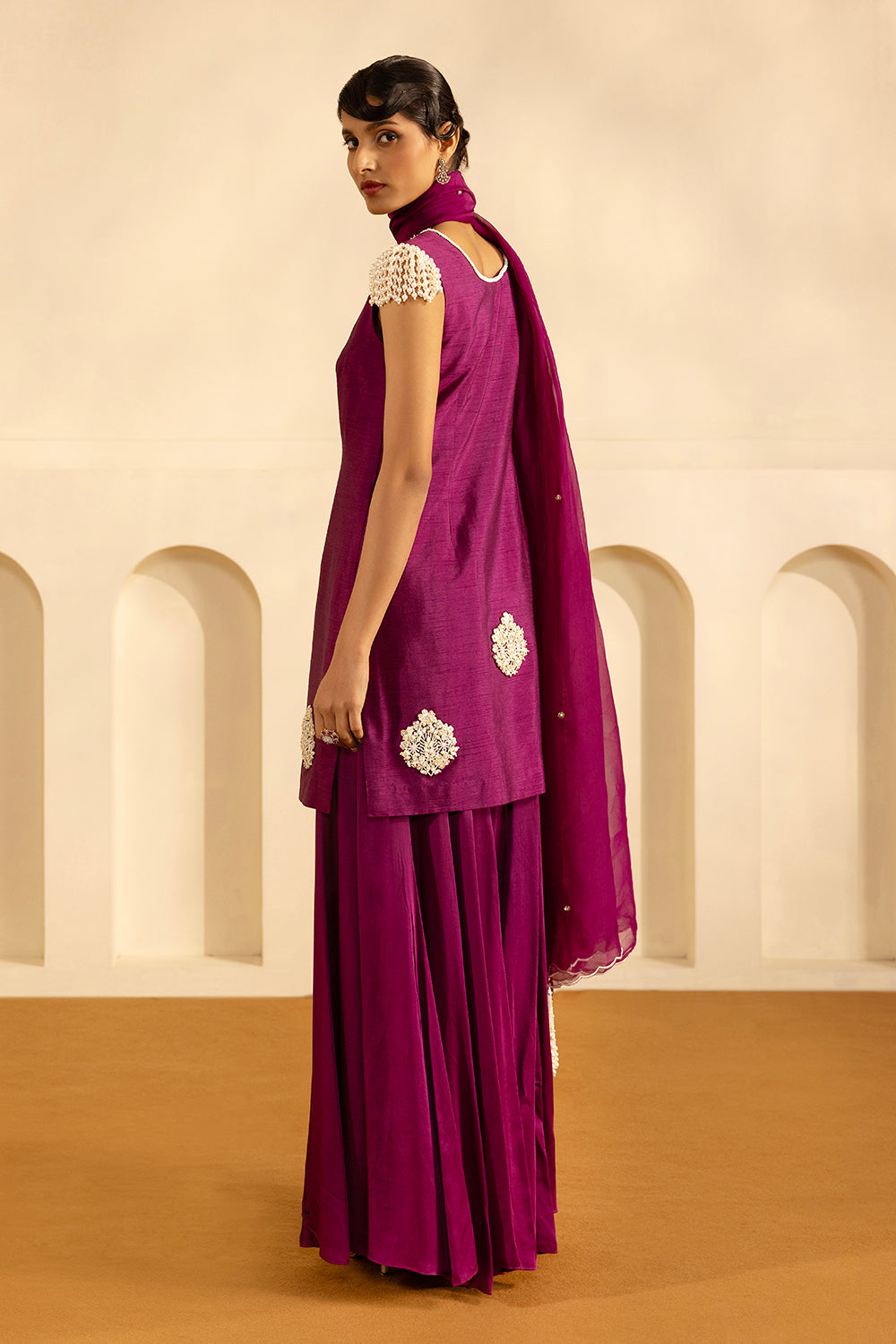 Purple Sharara Set