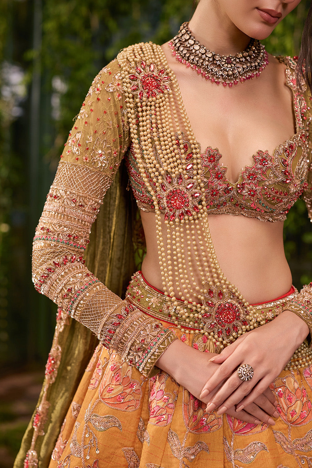Pushp Raga- The Pearls Trail Lehenga