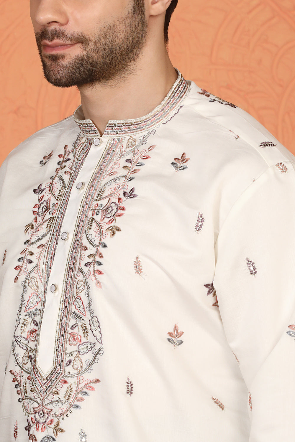 Pushp Samaaroh All Over  Embroidered Kurta with Back Elastic Pants