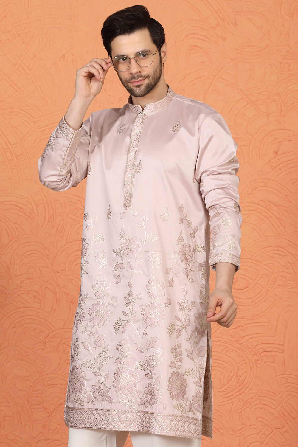Pushp Swarna Embroidered Kurta with  Loose Fit Parallel  Pants