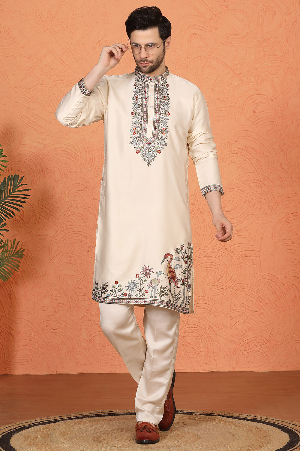 Pushp-Van  Embroidered Kurta with Back Elastic Pants