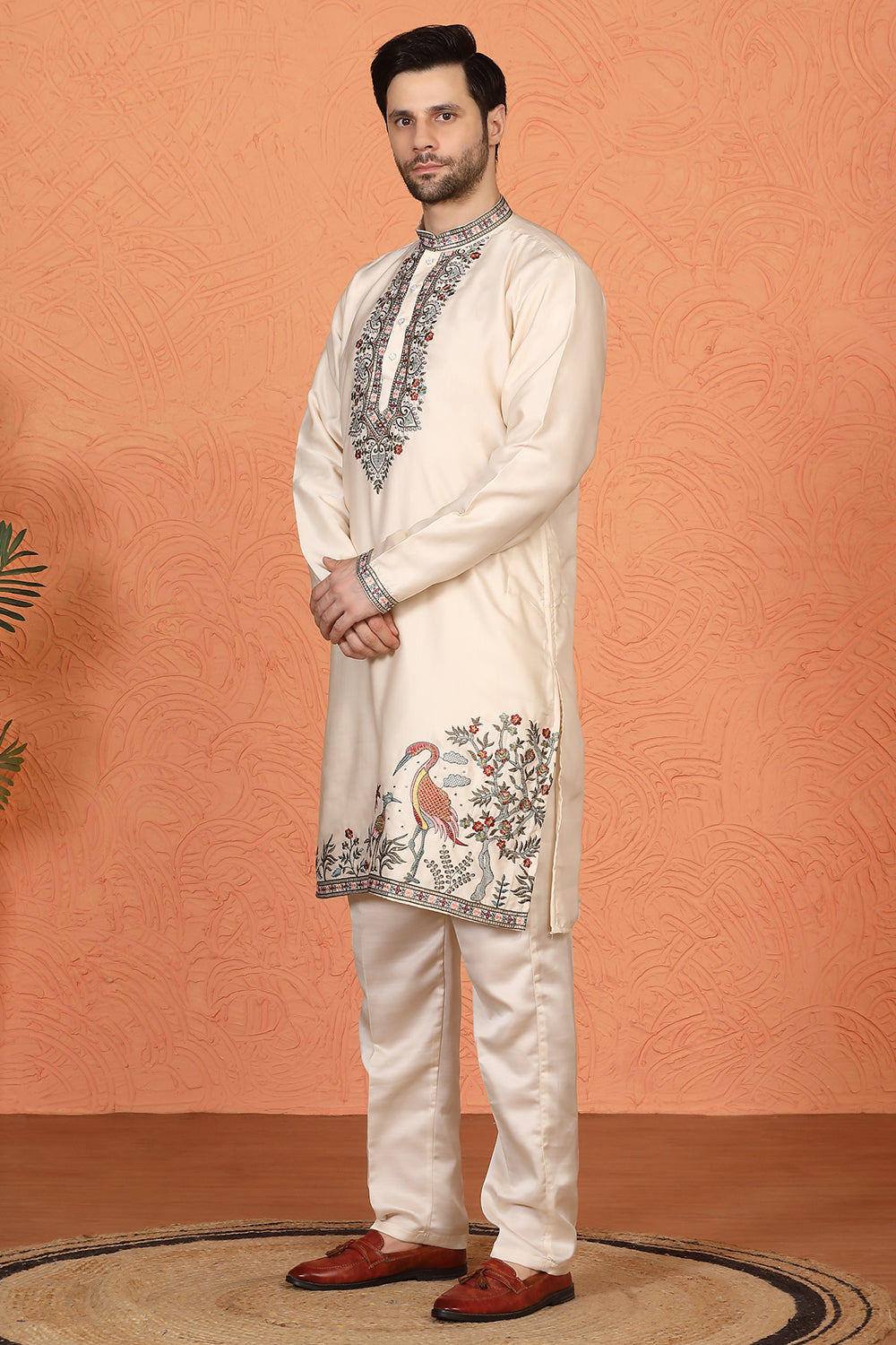 Pushp-Van  Embroidered Kurta with Back Elastic Pants