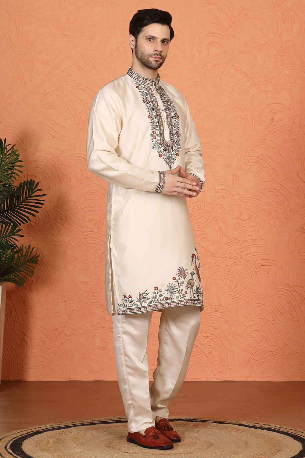 Pushp-Van  Embroidered Kurta with Back Elastic Pants