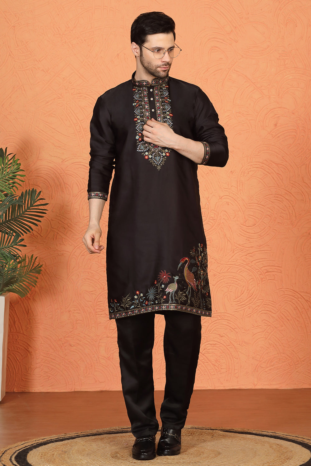 Pushp-Van  Embroidered Kurta with Back Elastic Pants