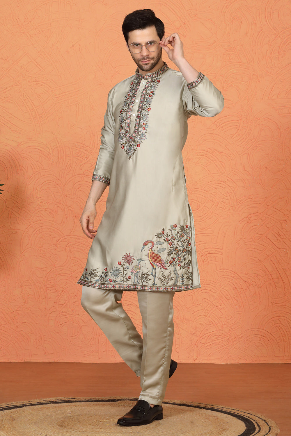 Pushp-Van  Embroidered Kurta with Back Elastic Pants