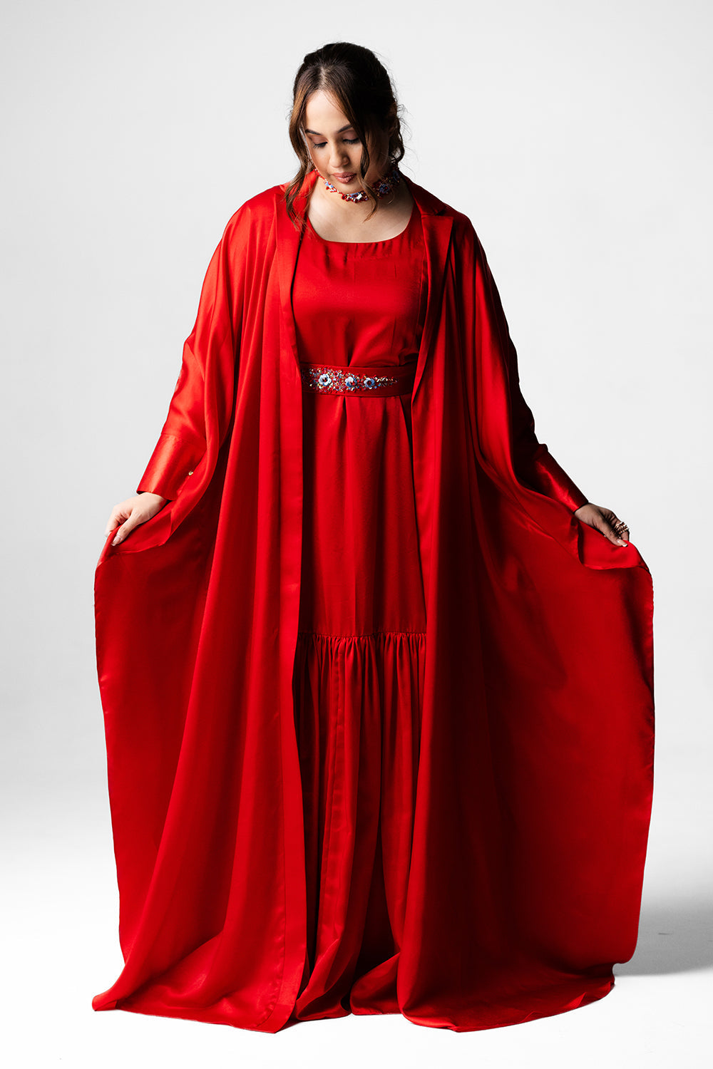 Radiant Red Kaftan Dress