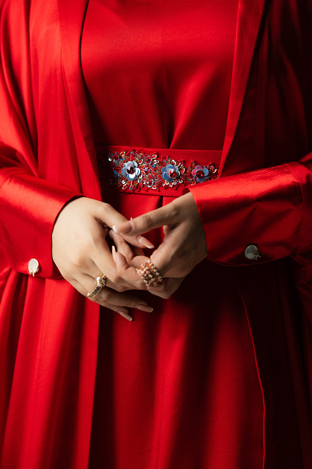 Radiant Red Kaftan Dress
