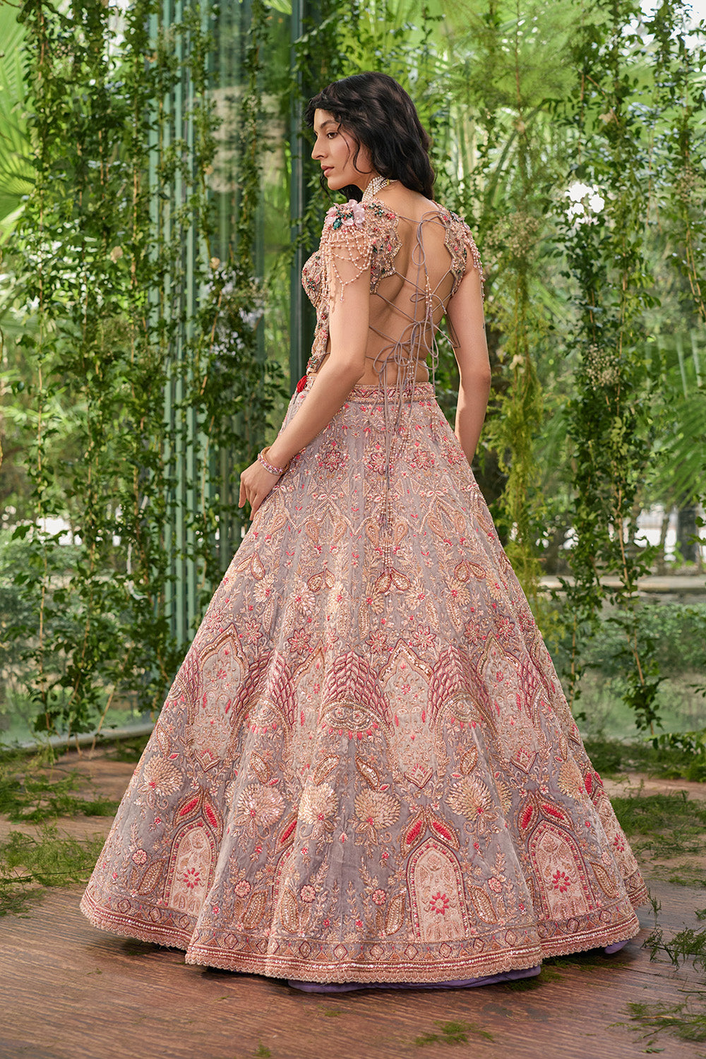 Rajsi Mayura - The Enchanted Grey Lehenga