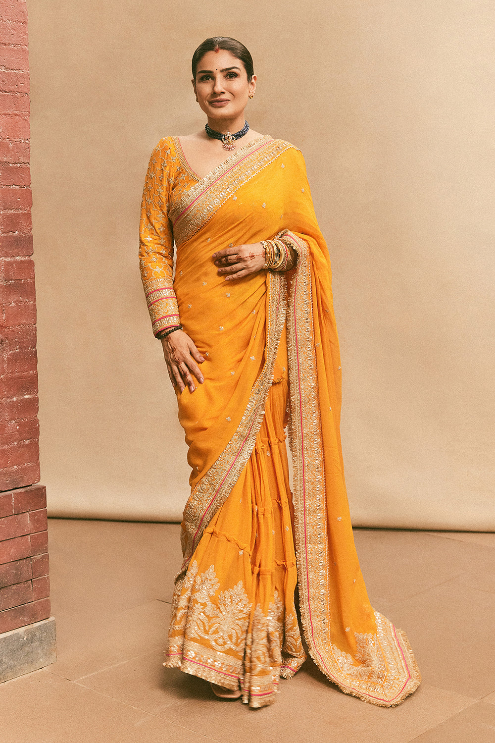 Raveena Tandon in Dilruba Saree Set