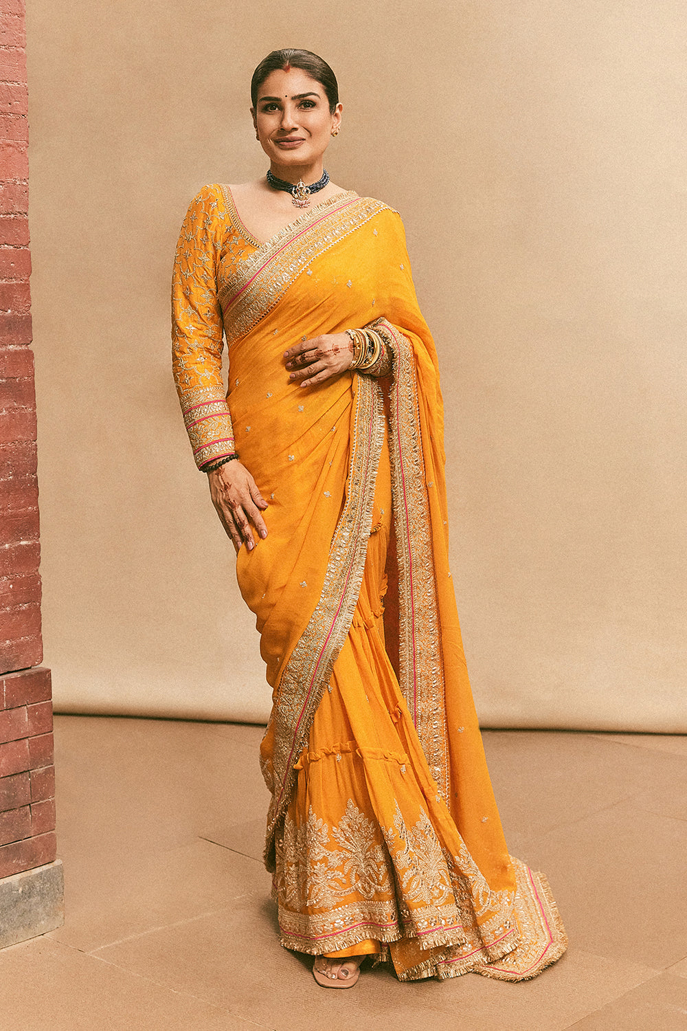 Raveena Tandon in Dilruba Saree Set