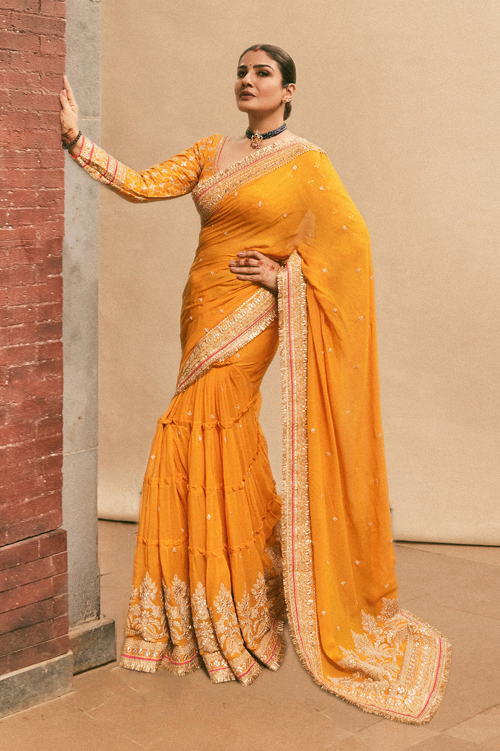 Raveena Tandon in Dilruba Saree Set