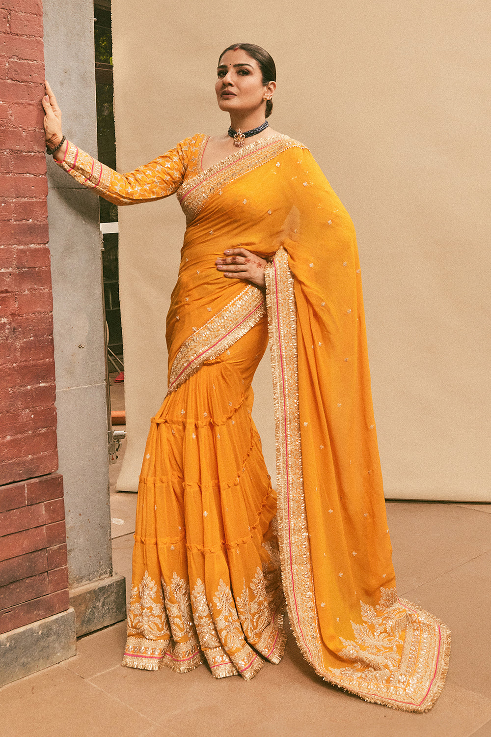 Raveena Tandon in Dilruba Saree Set