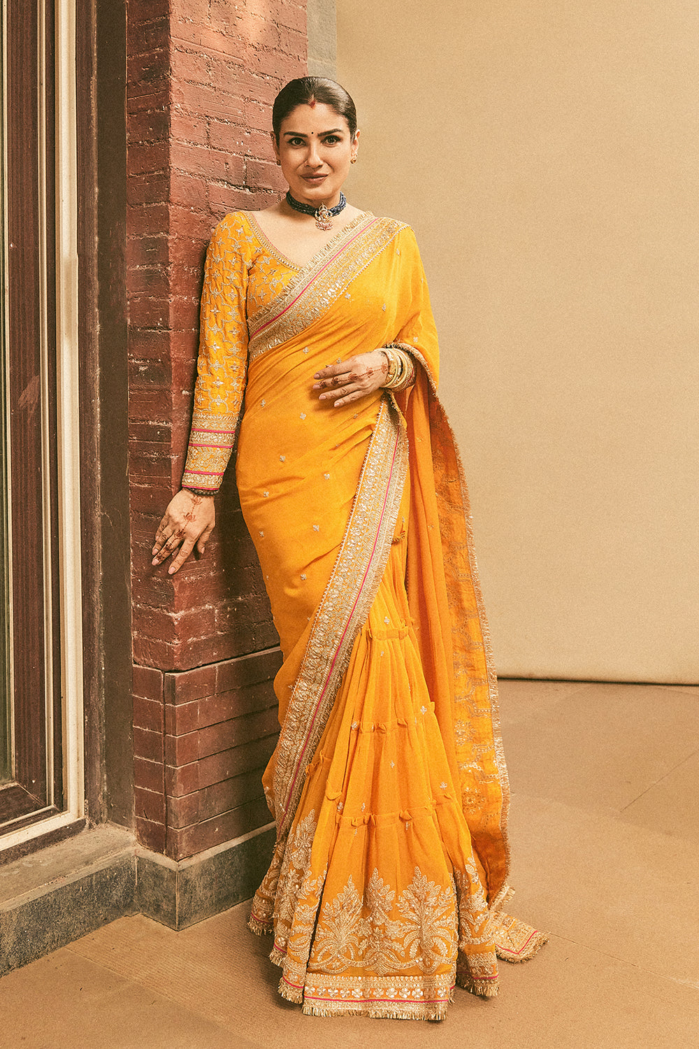 Raveena Tandon in Dilruba Saree Set
