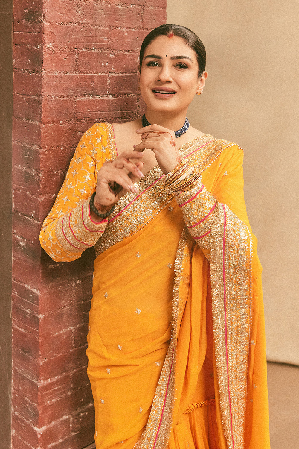 Raveena Tandon in Dilruba Saree Set