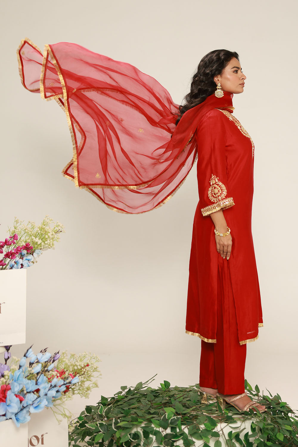 Red Kurta Set