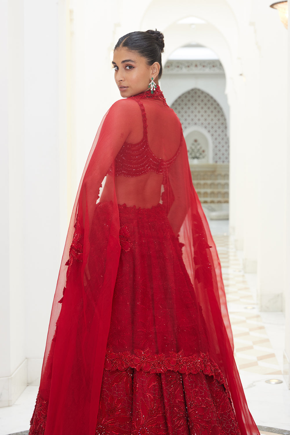 Red Raw Silk Lehenga Choli With Organza Dupatta