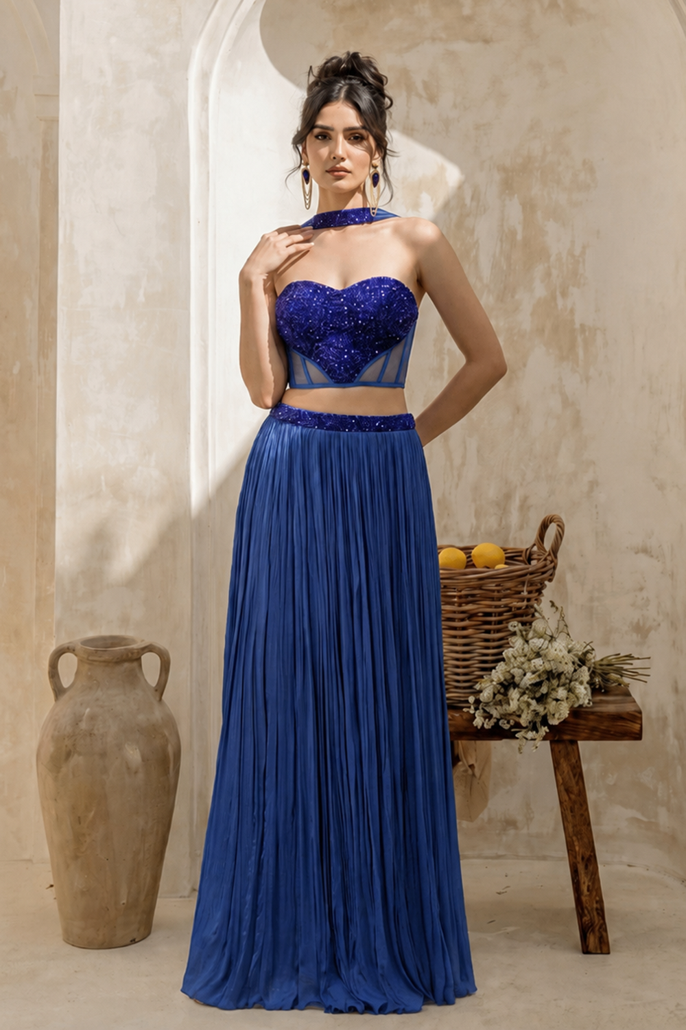 Royal Blue Strapless Corset