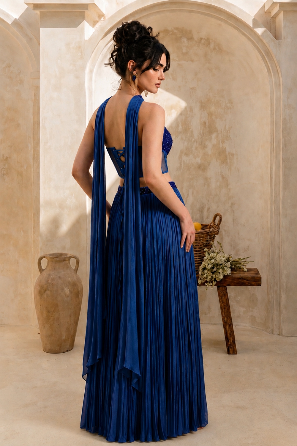 Royal Blue Strapless Corset