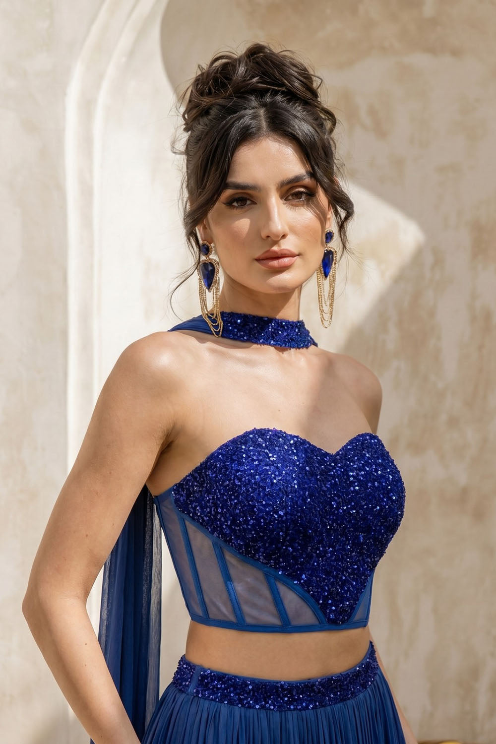 Royal Blue Strapless Corset