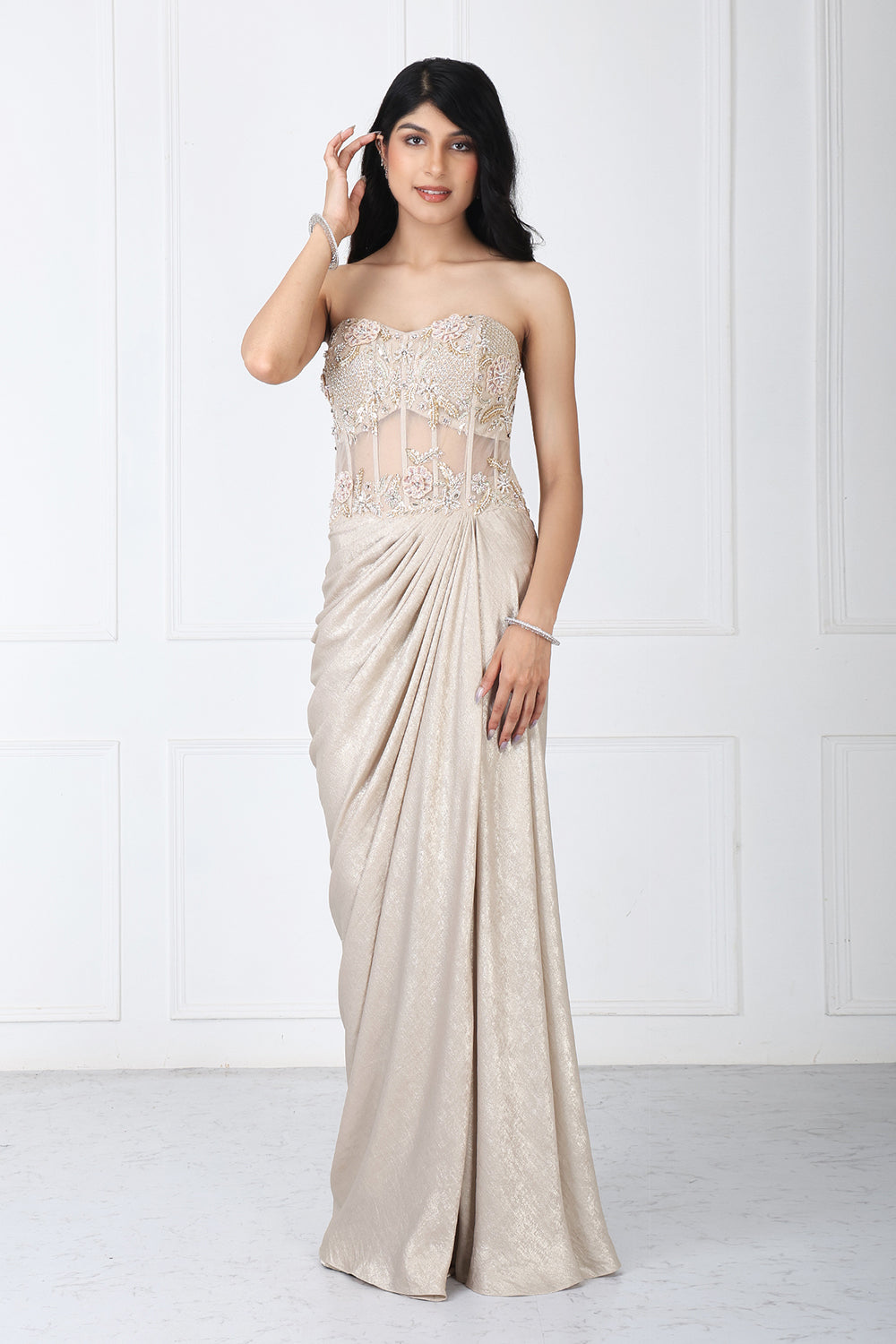 Royal Golden Embroidered Gown