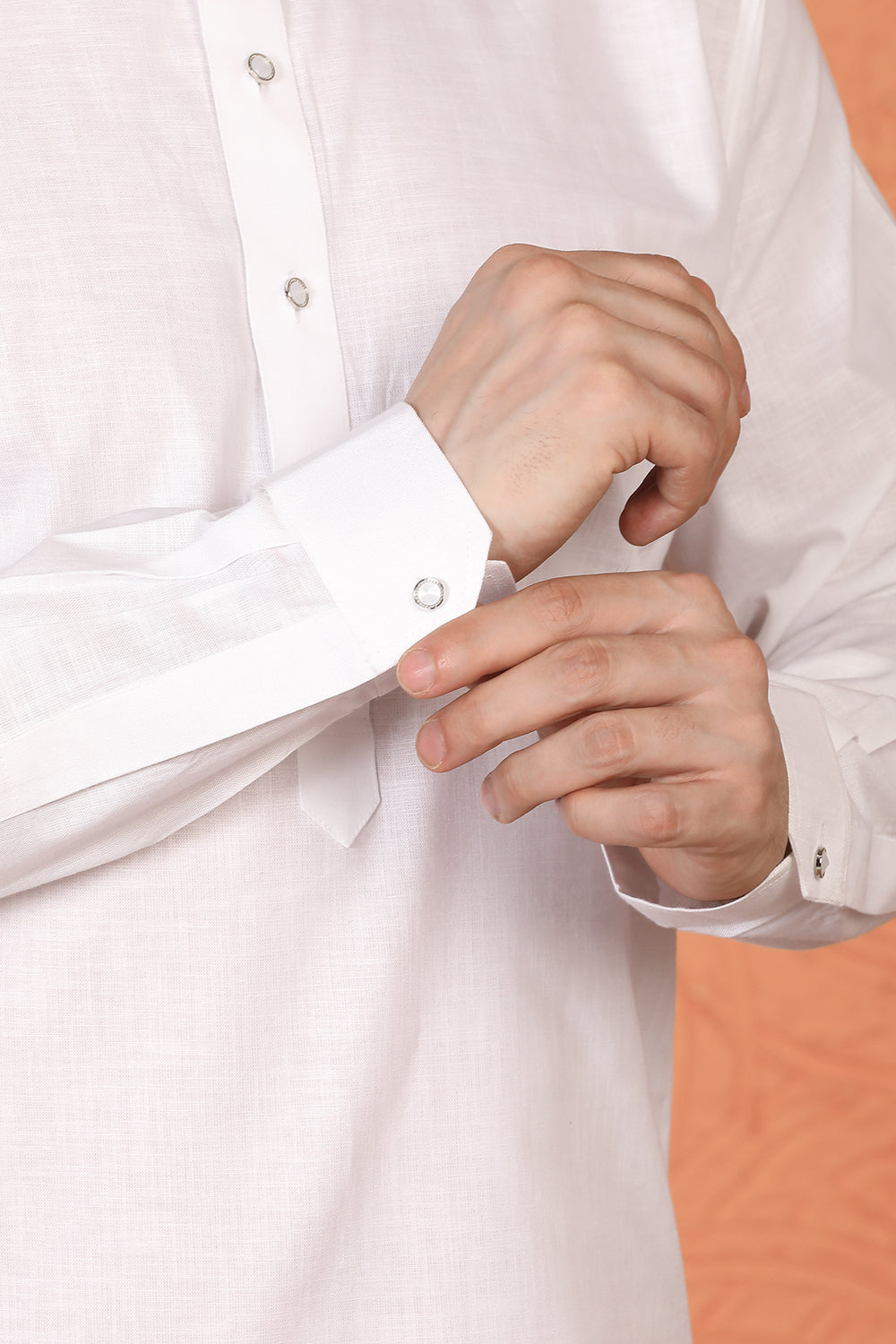 Royal White Kurta with Matching Back Elastic Pants
