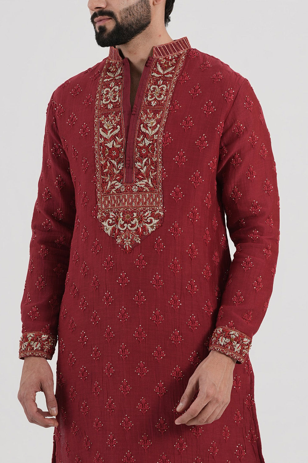 Ruby Zardozi Kurta Set