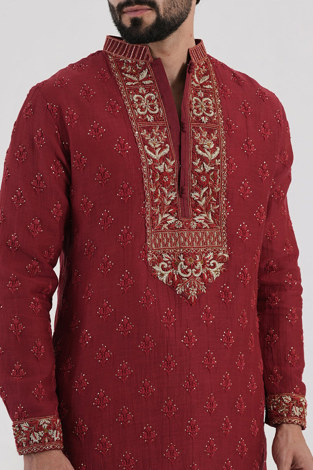 Ruby Zardozi Kurta Set