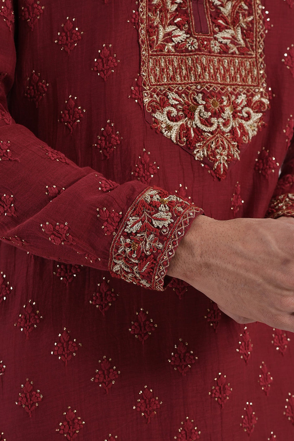Ruby Zardozi Kurta Set