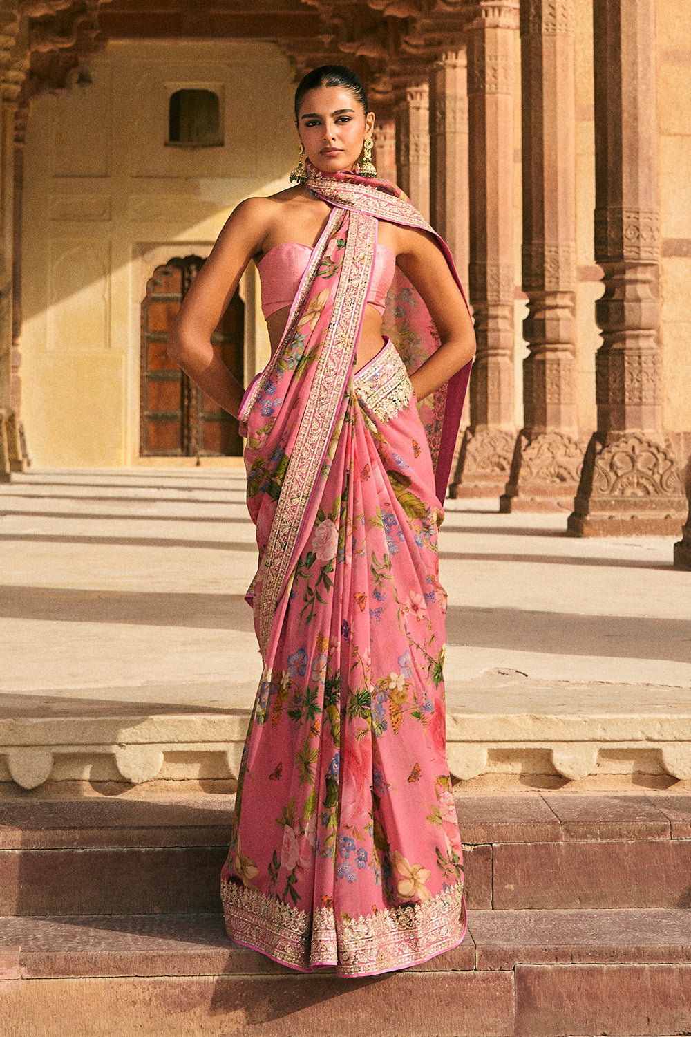 Ruh Printed Saree Set