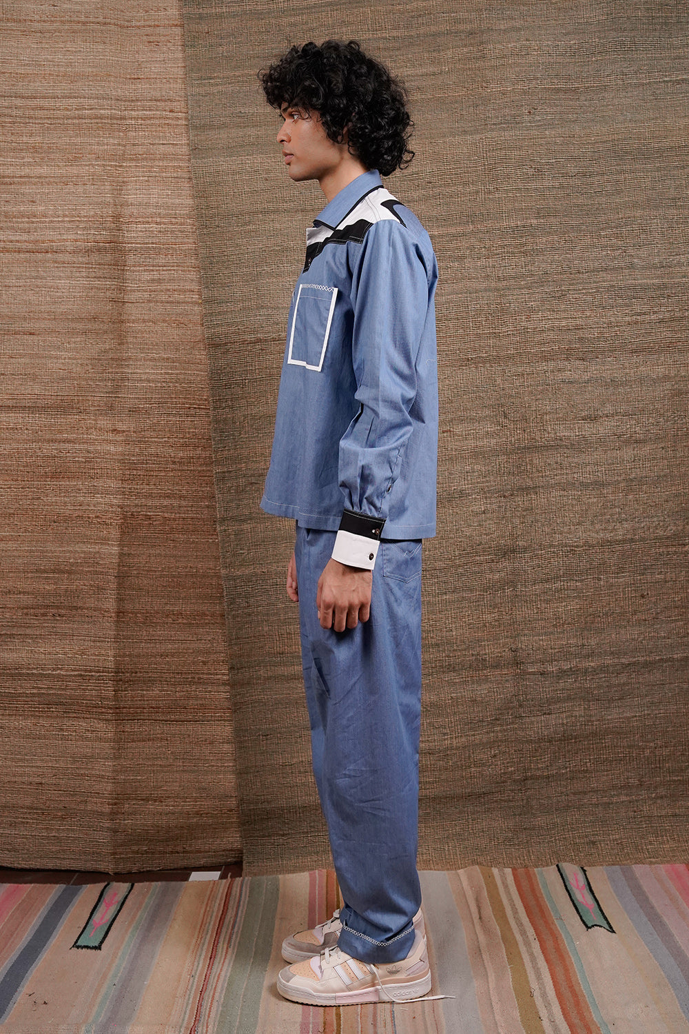 Cowboy Denim Shirt With Patch Work - Auraya Fashion -  - #tag1# - #tag2# - #tag3# - #tag3#