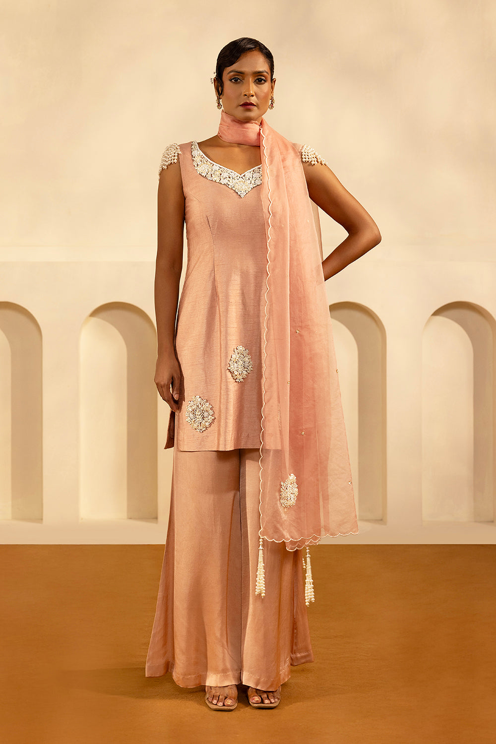 Salmon Short Kurta Set