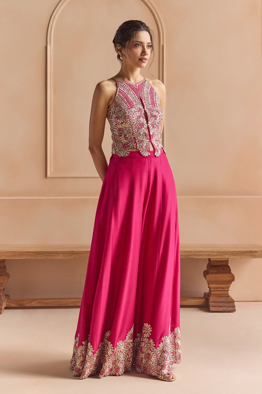 Scarlet Embroidered Top Set