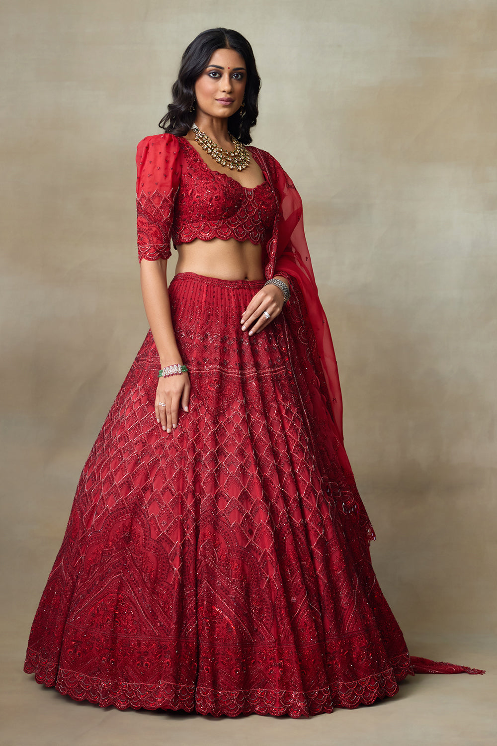 Scarlet Lehenga Set