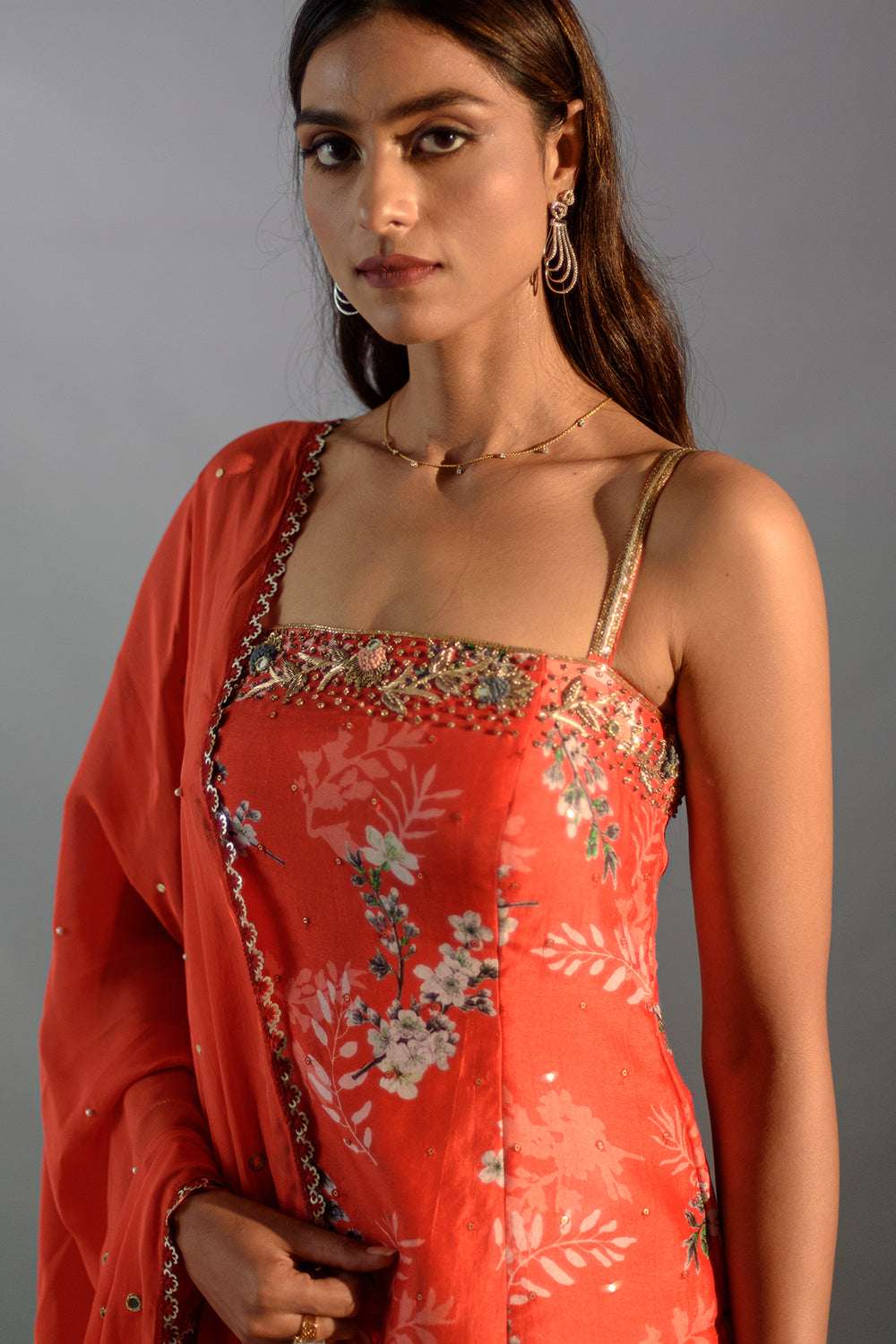 Scarlet Red  Sharara Set