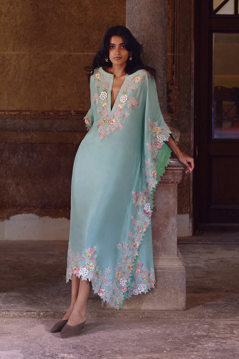 Sea Blue Utsa Kaftan Set