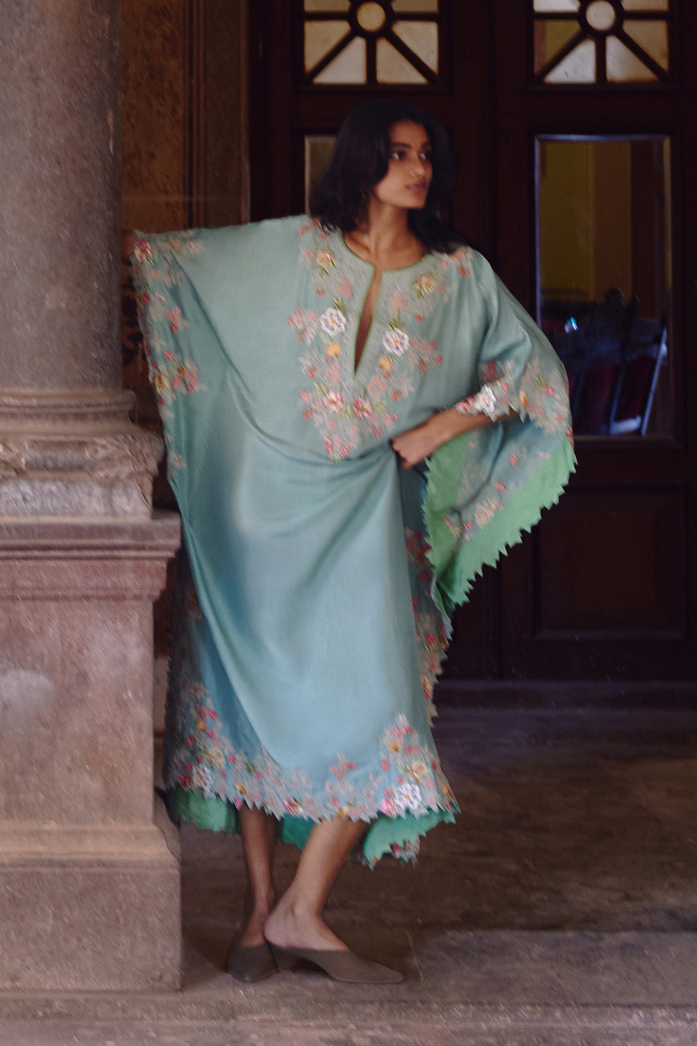 Sea Blue Utsa Kaftan Set