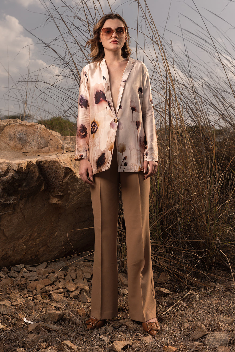 Serene Garden Long Blazer