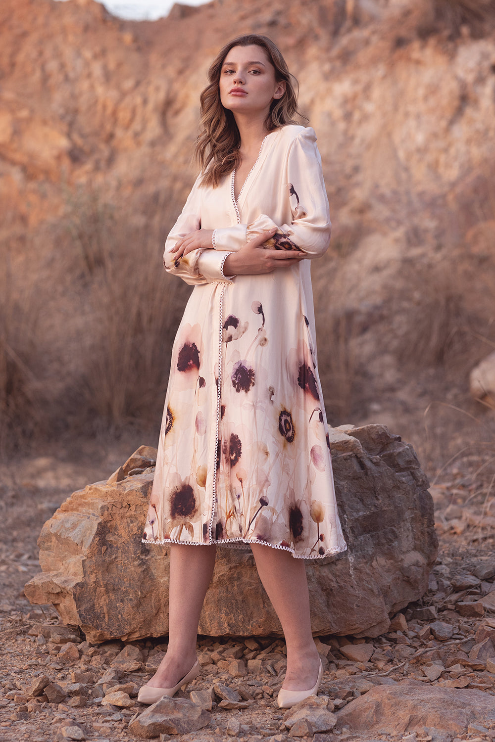 Serene Garden Midi Dress