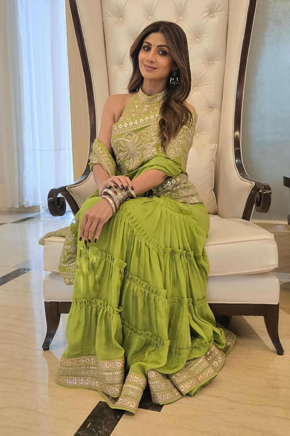 Shilpa Shetty in Naaz Saree Set