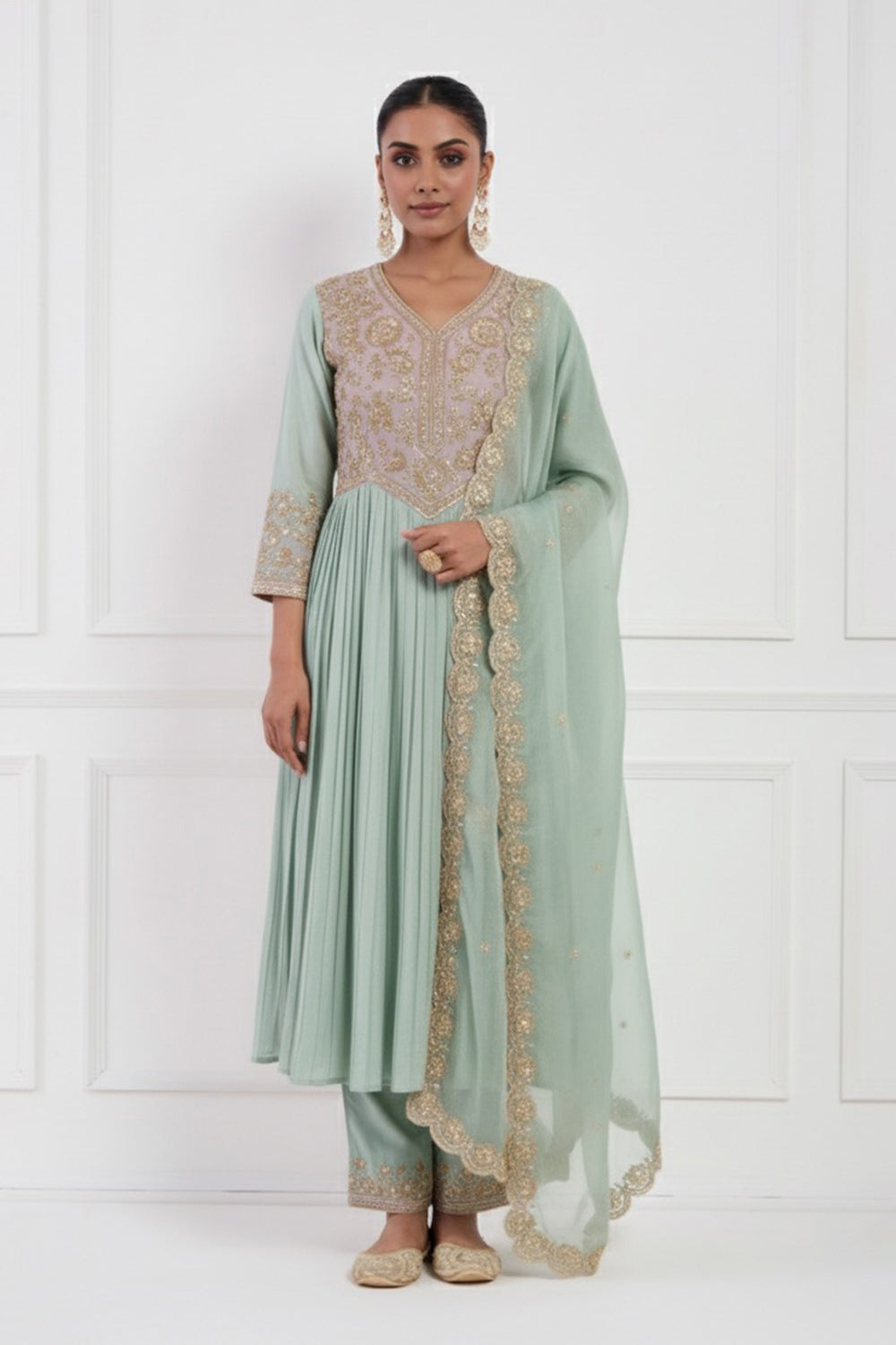 Light Blue Silk Kurta Set