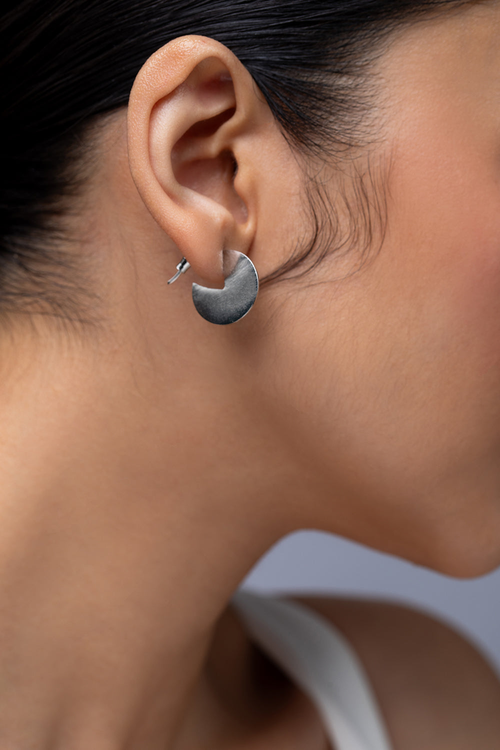 Silver Crescent Earrings