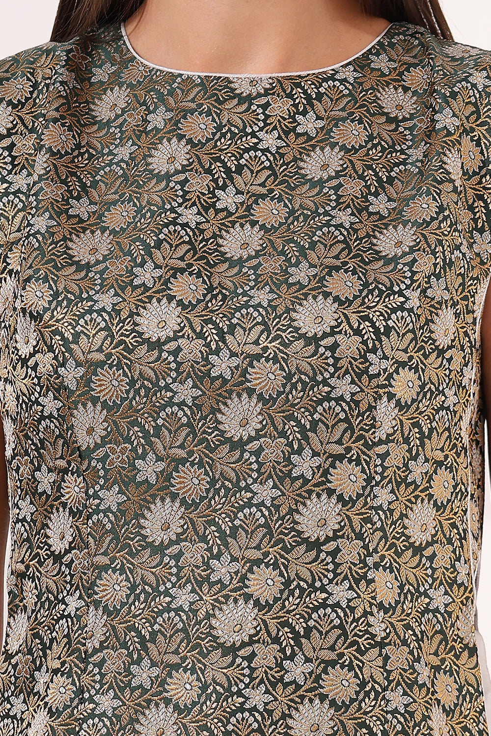 Silver Sharara with Brocade Top